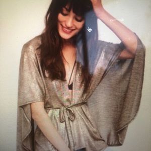 COPY - Free People  wrap blouse/Metallic Gold O/S